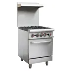 image of Omcan USA 46124 24" Liquid Propane Gas Restaurant Range w/ (4) Open Burners, (1) Standard Oven, 151.000 BTU
