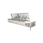 image of Omcan USA 46497 78" (Rs-Cn-0009-Pss) Refrigerated Topping Rail, 9 Pan Capacity
