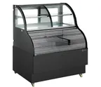 image of Omcan USA 47277 48" Dual Serve Refrigerated Display Case in Black, Combination Service
