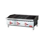 image of Omcan USA 47378 36" Countertop Gas Radiant Charbroiler w/ (3) Burners, 105.000 BTU