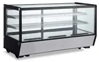 image of Omcan USA 47424 62" Countertop Refrigerated Display Case with Sliding Glass Door, 3 Shelves - 8.89 cu. ft. / 460 w 