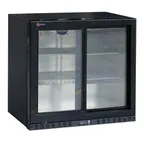 image of Omcan USA 47587 Refrigerated Back Bar Cabinet w/ 7 Cu Ft Capacity, 2 Glass Doors, Black