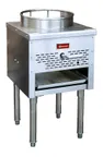 image of Omcan USA 47685 LP Gas Wok Range w/ (1) Burner (Bowl), 13" Wok Ring, Knee "L" Lever, Jet Burner, 95.000 BTU