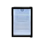 image of Omcan USA 48277 Countertop Glass Door Refrigerator, 21" Black, 4.59 cu ft, R600a, 95W 110V, 32‑50°F