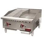 image of Omcan USA 48295 (Ce-Cn-12C12G) Griddle/Char-Broiler Combination, Countertop