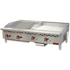 image of Omcan USA 48297 (Ce-Cn-24C24G) Griddle/Char-Broiler Combination, Countertop
