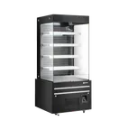 image of Omcan USA 48377 37" Vertical Open Air Merchandiser in Black, 4 Shelves, 19.77 cu. ft.