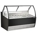 image of Omcan USA 49008 (FR-CN-00013B) 69" Gelato Dipping Cabinet w/ Curved Sneeze Guard