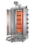 image of Omcan USA 49162 51" Gas Gyro Machine, 264.5 lbs, (5) Individual Controlled Infrared Burners