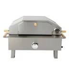 image of Omcan USA 49112 28" Single Deck Gas Countertop Pizza Oven w/ Foldable Legs, Propane Gas
