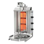 image of Omcan USA 49160 36" Gas Gyro Machine, 88.18 lbs, (3) Individual Controlled Infrared Burners