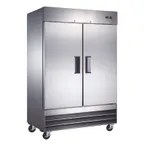 image of Omcan USA 50026 54" 2-Section Reach-In Refrigerator w/ 2 Solid Doors, Bottom Mount, 47 cu. ft.