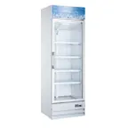image of Omcan USA 50029 27" 1 Glass Door Freezer Merchandiser in White, 13 cu. ft.