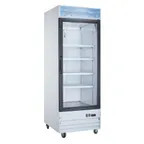 image of Omcan USA 50036 28" 1-Section Merchandiser Refrigerator with Glass Door in White, 23 cu. ft.