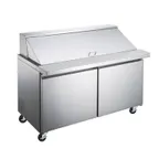 image of Omcan USA 50051 60" Two Section Mega Top Sandwich / Salad Prep Table w/ 2 Doors, 21 Pans