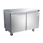 image of Omcan USA 50056 48" 2-Section Undercounter Refrigerator w/ 2 Solid Doors, 12 cu ft