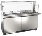 image of Omcan USA 50089 60" 2-Door Sandwich and Salad Prep Table, 12 Pans, Stainless Steel