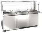 image of Omcan USA 50090 72" 3-Door Sandwich and Salad Prep Table, 15 Pans, Stainless Steel