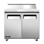 image of Omcan USA 58006 36" Two Section Sandwich / Salad Prep Table w/ 2 Doors, 10 Pans