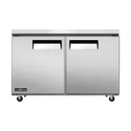 image of Omcan USA 58014 48" 2-Door Undercounter Refrigerator, Stainless Steel, 6.7 cu. ft.