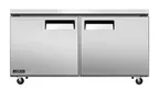 image of Omcan USA 58017 60" 2-Door Undercounter Freezer, Stainless Steel, 8.9 cu. ft., Digital Temp R290