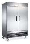 image of Omcan USA 59025 54" 2-Solid Door Reach-In Freezer, Bottom Mount, 41.3 cu. ft., Stainless Steel