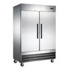 image of Omcan USA 59026 54" 2-Section Reach-In Refrigerator w/ 2 Solid Doors, Bottom Mount, 47 cu. ft.