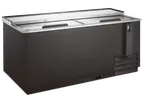 image of Omcan USA 59040 Bottle Cooler – 17.2 cu ft Capacity, 1/6 HP Compressor, Black Vinyl, Lockable Lids