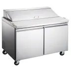 image of Omcan USA 59047 60" 2-Door Sandwich and Salad Prep Table, 16 Pans, Stainless Steel