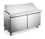 image of Omcan USA 59051 60" Two Section Mega Top Sandwich / Salad Prep Table w/ 2 Doors, 24 Pans