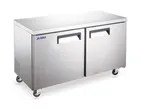 image of Omcan USA 59055 47" 2-Door Undercounter Freezer, Stainless Steel, 11.3 cu. ft.