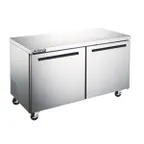 image of Omcan USA 59056 47" 2-Section Undercounter Refrigerator w/ 2 Doors, 12 cu ft