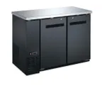 image of Omcan USA 59057 Aurora 48" Back Bar Cooler, 11.2 cu ft, Black, Doors, LCD, 4 Shelves, R290