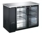 image of Omcan USA 59058 2‑Sec Bar Cooler, 48‑4/5" W, 11.2 cu ft, Black, Glass, R290, 33‑40°F, 346W 115V