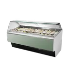 image of Oscartek GIA C G2106 85" Gelato/Ice Cream Dipping/Display Cabinet w/ Curved Sneeze Guard
