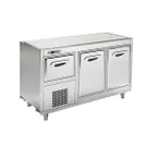 image of Oscartek REFRIGERATED COUNTERS RC1500B 59" Worktop Refrigerator w/ 3 Doors