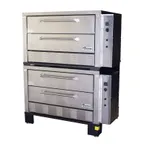 image of Peerless CE62PESC 56" Electric Pizza Deck Oven w/ Four Deck, Double-Stacked, 42"W x 32"D Interior, 1" Pizza Stones, Digital Controls, 220v