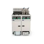 image of Pitco SELV14C/184/FD Multiple Battery Electric Floor Fryer w/ (1) 30-Lb. & (1) 40-Lb. Vats