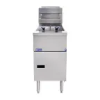 image of Pitco SG14T-S Split Pot Floor Model Gas Fryer w/ (2) 25-lb Frypots, Millivolt Control, 100,000 BTU