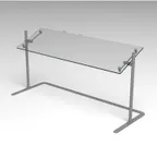 image of Premier Metal & Glass RTS-PORTABLE 48 Portable Sneeze Guard, 48"W X 24-1/4"H