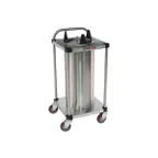 image of Piper Products 1ATGH2 Heated Dish Dispenser, Open Tubular Frame, Mobile Design