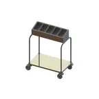 image of Piper Products 715-1-A10 Tray & Silver Cart w/ (200) 15" x 20" Trays, 1 Stack w/ 10 Cylinder Silver Disp
