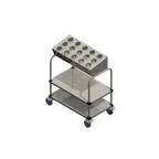 image of Piper Products 715-2-A15 Tray & Silver Cart w/ (200) 15" x 20" Trays, 2 Stack w/ 15 Cylinder Silver Disp