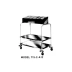 image of Piper Products 715-2-A8 Tray & Silver Cart w/ (200) 15" x 20" Trays, 2 Stack w/ 8 Cylinder Silver Disp