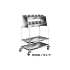 image of Piper Products 715-2-P5 Tray & Silver Cart w/ (200) 15" x 20" Trays, 2 Stack w/ 5 Pan Silver Disp