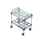 image of Piper Products 719 Stainless Steel Silverware Cart w/ (2) Shelves of Cylinders