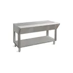 image of Piper Products DB-4-ST 58" Design Basics Solid Food Table, Stationary Modular, Open Shelf Base