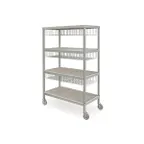 image of Piper Products MPR-60-4M 4 Shelf Aluminum Drying & Transport Rack with Chrome Plated Wire Dividers