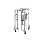 image of Piper Products PT/1622MO Mobile Tray Dispenser, Solid Bottom, Single Stack