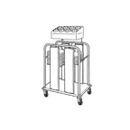 image of Piper Products PTS/1418MO2 Mobile Tray & Silverware Dispenser w/ 10 Cylinders, Double Stack